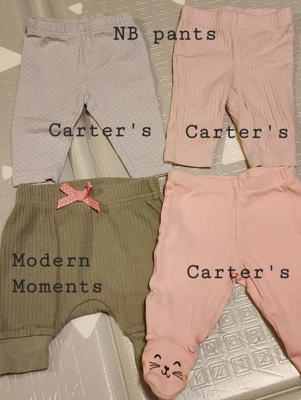 Lot Of 4 NB Pants. Carter's & Modern Moments.
